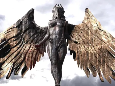 Valkyrie statue Winged 8  3D model