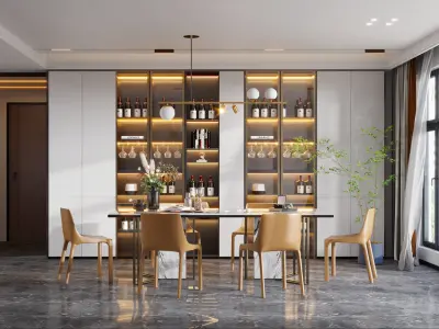 Guest Modern Home Restaurant villa 3D model