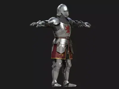 Imperial Paladin Warrior  Rigged Low-poly 3D model