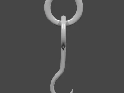 A Metallic Hook 3D model