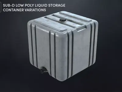 3 SUBD Low Poly Liquid Storage Container Variations Low-poly 3D model