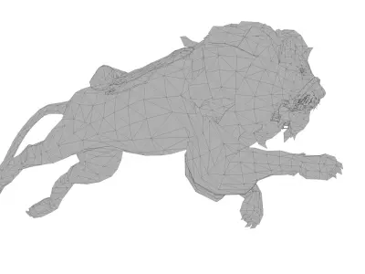 Realistic Lion 3D Model Game Ready  Wild Jungle Animal Low-poly 3D model