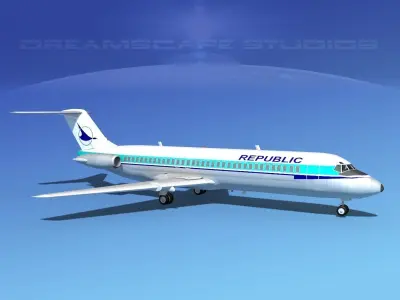 Douglas DC-9-30 Republic 3D model