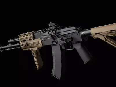 AK 74 Tactical Low-poly 3D model