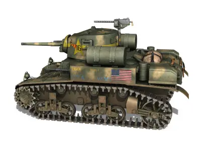 M3A1 Light Tank Stuart - Tiger 3D model