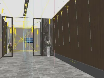 Luxury Hotel Corridor or Hallway 3D model