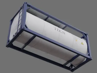 Tank Container 1A Low-poly 3D model