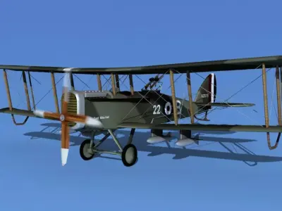 Airco DH-4 V03 Bomber RAF 3D model