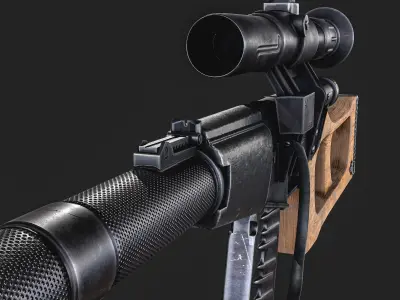 VSS Sniper Rifle Low-poly 3D model