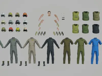 Pilot Low-poly 3D model