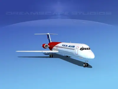 Douglas DC-9-50 Texair 3D model