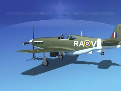 North American Mustang X RAAF V01 3D model