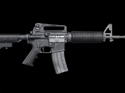 m4a1 ar15 modular  Low-poly 3D model