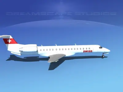 Embraer ERJ-145 Swissair 3D model