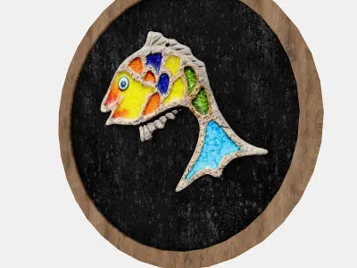 Fish relief table 02 Low-poly 3D model