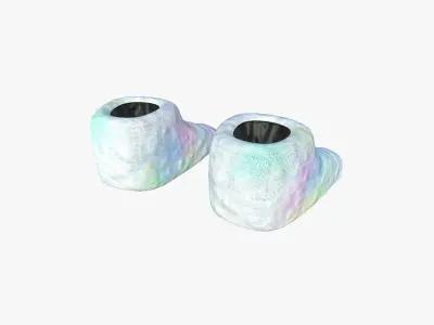 Slippers G10 Colored Dino Paw - Costume Character Design Low-poly 3D model