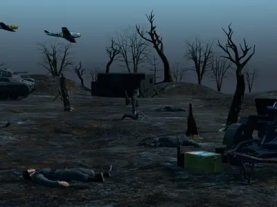 WW2 scene Free 3D model