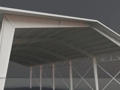 Hangar 3d model Free low-poly 3D model