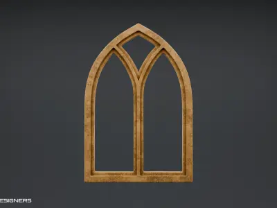 Gothic Window 3D Model 3D model