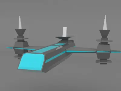 creative spaceship Low-poly 3D model