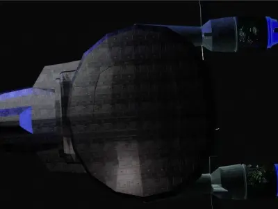 Spaceship with light 3D model