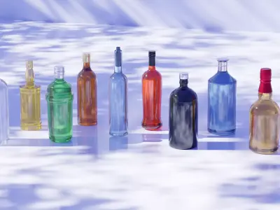 Ultimate Glass Bottle Collection Beverage and Decorative Bottles Free low-poly 3D model
