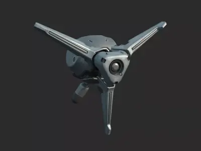 Future sci-fi surveillance drones 3D model