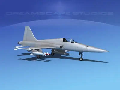 Northrop F-5E Tiger Bare Metal 3D model