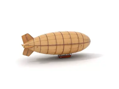 Vintage Wooden Zeppelin model pack Low-poly 3D model