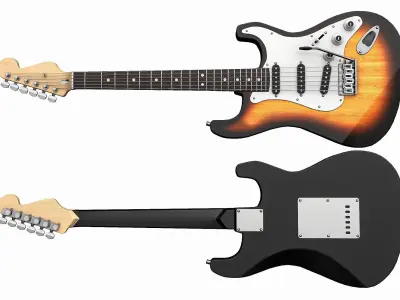 Electric Guitar Part 5 Low-poly 3D model