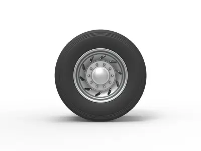 10 Triangular Hole Rear double semi wheel V3 Scale 1 to 25 3D print model