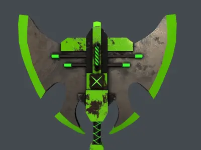 Sci-Fi Axe V4 - 08 Low-poly 3D model