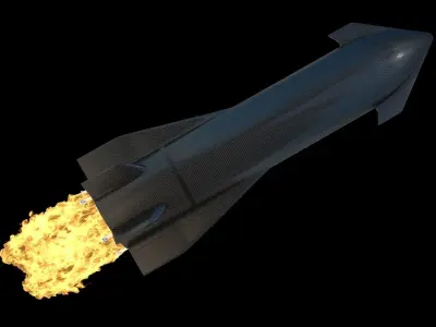 Rocket SpaceX Starship 3D model