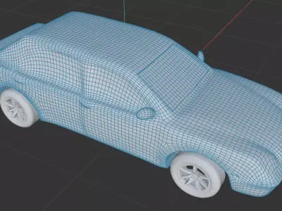 Stylized sedan car Cartoon Car 3D model