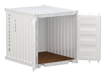 8ft Shipping Container White 3D model