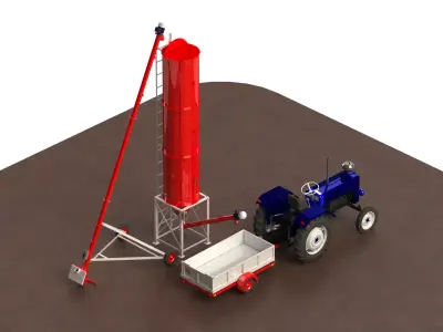 WG 4006 - STL Grain silo - 12 3D model