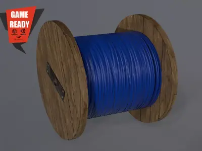 Cable Spool Low poly Low-poly 3D model