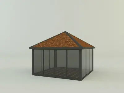 garden rest area pergola 3D model