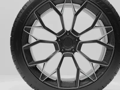 Carbon Fiber Hypercar Performance Wheel Free 3D model