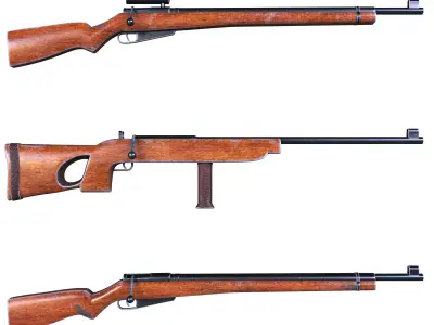 gun vintage 3 3D model