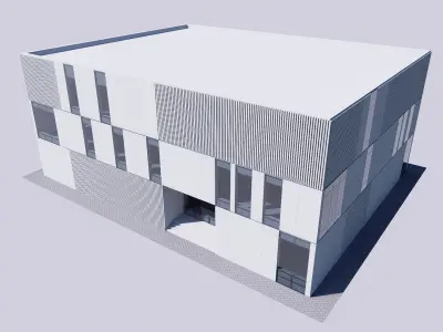 gallery building Low-poly 3D model