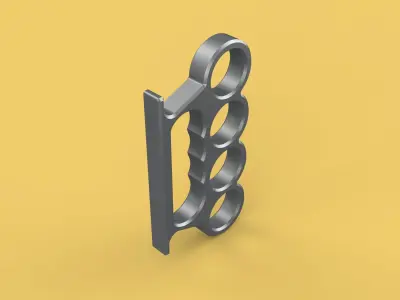 KNUCKLE DUSTER SELF DEFENSE BRASS KNUCKLES FIST LOAD GRIP HAND 3D model