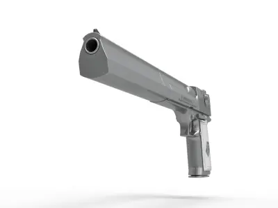 Long Desert Eagle Pistol of Peacemaker from Suicide Squad 2021 3D model