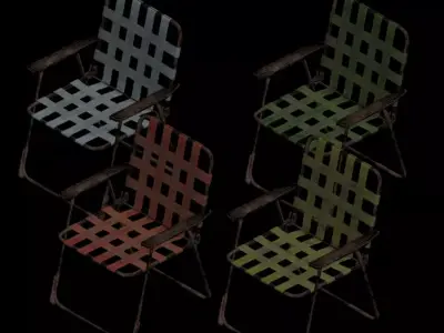 Camping Chair Pack 3D Model Free low-poly 3D model