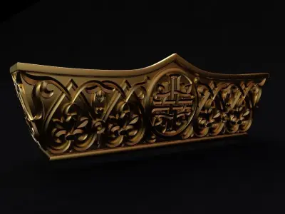 Central decor ornament for furniture 3D model