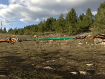 Lowpoly Stylized Spear - Game-Ready - BPR Low-poly 3D model