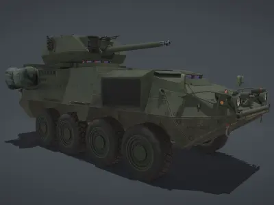 Stryker M1296 Dragoon Low-poly 3D model