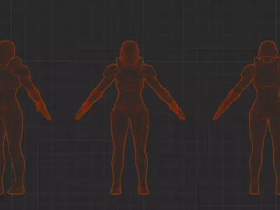  Bounty Hunter Sci-Fi Female Low-poly 3D model