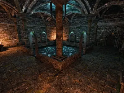 Elven Dungeon Ruins - Modular Low-poly 3D model