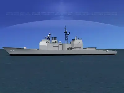 Ticonderoga Class Cruiser CG61 USS Monterey 3D model